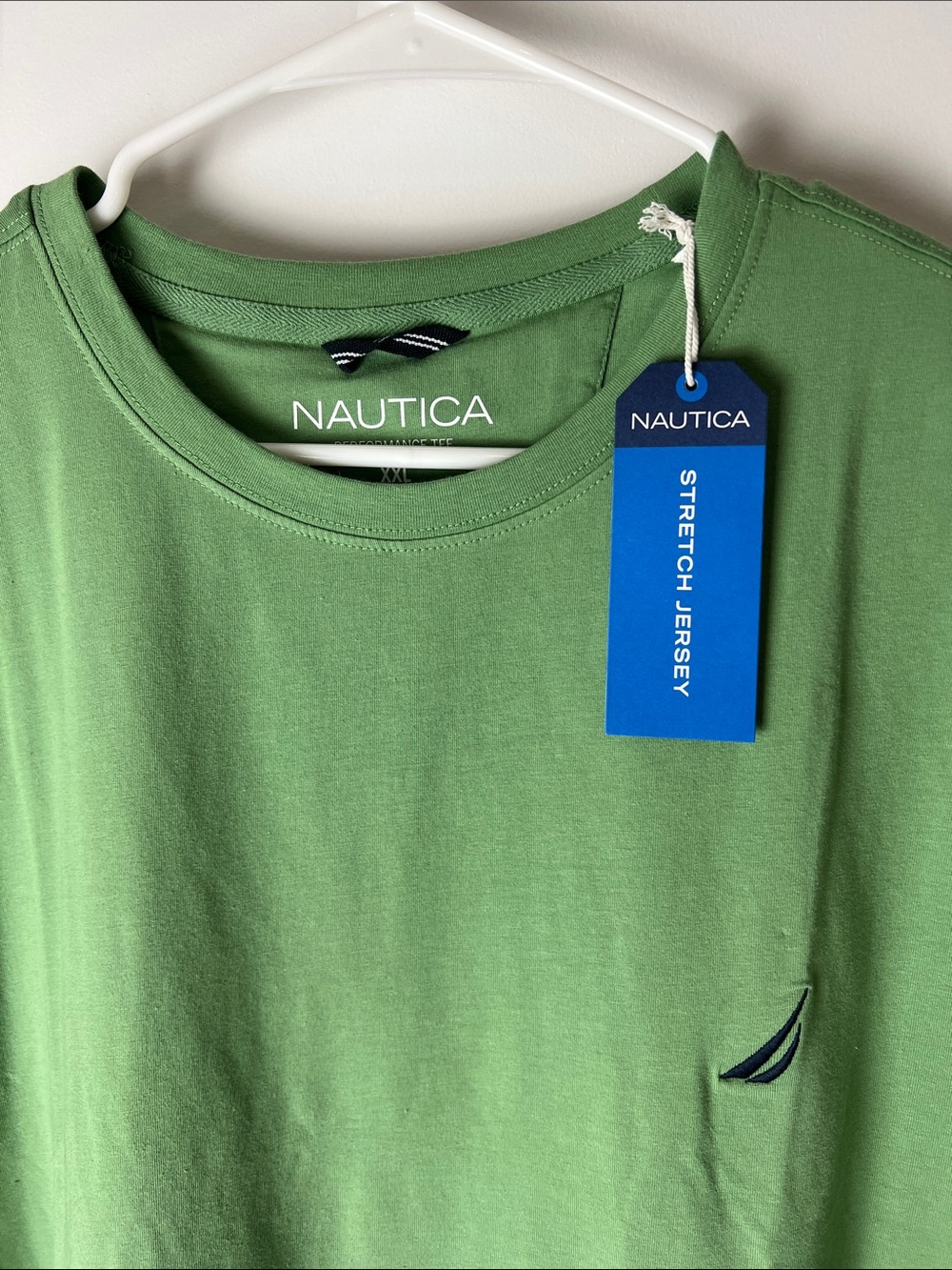Nautica Short Sleeve Crew Tee in Green with Sail Logo